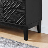60.5'' Buffet Cabinet with Storage, Farmhouse Fluted Sideboard with Geometric Pattern & Adjustable W1801P288508