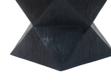 14.25" Black Symmetry Concrete Side Table with Smooth Wood Grain Texture and Modern N767P192080B