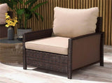 Beige Set of 2 Outdoor Patios Seat & Backrest All-In-One, Fade Resistant Chair Replacement 62224967
