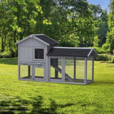 Rabbit Hutch Outdoor Bunny Cage Indoor,Extensible Chicken Coop with Large Run Space - No Leak W219106473