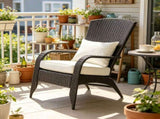 Cream White Outdoor All-Weather Rattan Fire Pit Chair with Soft Cushions Tall Curved Backrest for 72670839