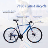 24 Speed Hybrid bike Disc Brake 700C Road Bike For men women's City Bicycle W1019112675