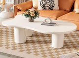 ON-TREND 44'' x 25.9'' Easy Assembly Cloud Coffee Table with 1.5'' Thick Tabletop, Cream Style N721P190395K