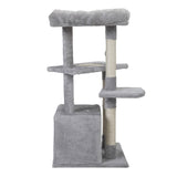 ZNTS Double Level Cat Tree Stand House Furniture Kittens Activity Tower Posts Kitty Pet Play House W2181P190604