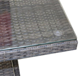 Outdoor patio Furniture Rectangular Dining Table with clear tempered glass W20967121