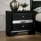 3 Drawers Wooden Nightstand with Pewter Round Knobs, Black B016P251507