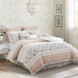 9 Piece Cotton Percale Comforter Set Blush King B03597158