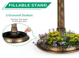 51*51*106cm Plastic Round Birdbath with Solar Light Bronze 28254494