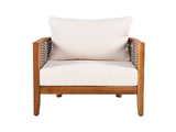 Outdoor Unique Tub Design Armchair Woven Rope, Patio Furniture Acacia Wood Chair, Deep Seating N780P245859G