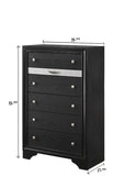 Modern Luxury 1pc Glam 5-Drawer Chest Pullout Jeweler Tray Silver Panel Bedroom Solid Wood Wooden B011P234314
