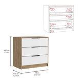 Kaia 3 Drawers Dresser, Superior Top -White / Pine B07092021