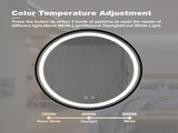 24inch Bathroom Led Classy Vanity Mirror with focused backplane,Black aluminum alloy frame,High W1992P210838