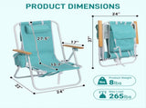 4-Position Adjustable Backpack Beach Chair, Foldable Rustproof Aluminum Frame Lounge Chair with 20945443