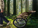 Black Game Cart with Double-Layer Structure - 2-Level Adjustment, 550 lbs Capacity, 20" Rubber 46881865