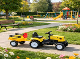 Yellow Kids Pedal Go Kart Tractor Ride on Toy with Shovel & Rake for Outdoor Construction Play 33721037