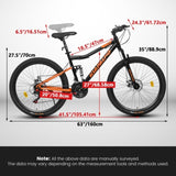 ZNTS A26336-26 Inch Aluminum Frame Shock Fork Plus Shock Absorber 21-speed Unisex Mountain Bike W709P222991