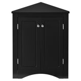 ZNTS Black Triangle Bathroom Storage Cabinet with Adjustable Shelves, Freestanding Floor Cabinet for Home WF291467AAB