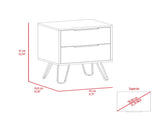 Black Wengue 2-Drawer Rectangle Nightstand B06280316