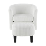 Swivel Accent Chair 360&deg Comfy Recliner Corduroy Arm Chair Single Sofa with Ottoman for Living Room W2582P179929