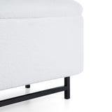 Elegant Ottoman with Spacious Storage Function, White N769P227981W