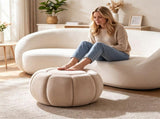 Pumpkin Shaped Velvet Storage Ottoman, Multi-Functional Foot Rest Stool with Hidden Storage, Flip 60762584