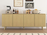 Sideboard Buffet Cabinet with Storage, Long Sideboard Storage Cabinet with 4 Doors, Wood Credenza W409P327407