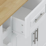 Multi-Functional Kitchen Island Cart with 2 Door Cabinet and Two Drawers,Spice Rack, Towel Holder, W757139001