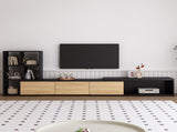 ON-TREND 74.8''-126'' Extendable TV Stand with 3 Tier Bookshelves for TVs up to 110'', Adjustable WF531669AAB