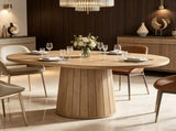 55 Inch Dining Table Oval with Cylinder Pedestal 86792572