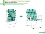 2pcs Steel Tube PP Webbing Bearing 120kg Folding Beach Chair Light Green Strip 45975453