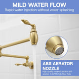 Pot Filler,Wall Mount Commercial Pot Filler Faucet,Brass Material Kitchen Folding Faucet,Coffee W1932P356541