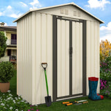 Outdoor Storage Garden Shed 5FTx3FT Apex Roof White W2794P243307
