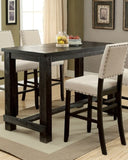 Antique Black Bold Distressed 1pc Bar Table Dining Room Furniture Center Beam for Support / Footrest B011P189949