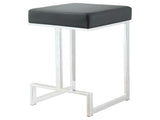 Black and Chrome Upholstered Counter Height Stool B062P145628