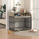 44'' Heavy Duty Large Dog Furniture for Large Medium Dog with Lockable Wheels, Wooden Dog 56691187