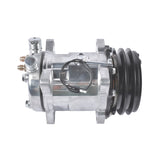 12V Air Condition Compressor w/Clutch Replacement for Sanden 508 2-Groove V-Belt Pulley HC5001C 74540464