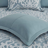 8 Piece Jacquard Comforter Set Aqua/Silver Cal King B035128884