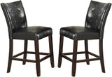 ZNTS Modern Counter Height Chairs Black Faux Leather Tufted Set of 2 High Chairs Dining Seating B011130016