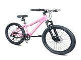 24 Inch Youth Mountain Bike with 7 Speeds & Front Suspension Durable Steel Frame, Alloy Rims & Disc W709P463455