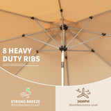 10FT Patio Umbrella, Outdoor Table Umbrella with Push Button Tilt and Crank, UV Protection W1859P195942