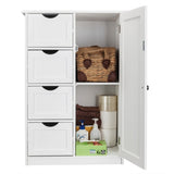 ZNTS Single Door Bathroom Storage Cabinet with 4 Drawers White 89838254