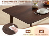 47" Walnut Dining Table for 4-6 People, Rubber Wood Legs Kitchen Table with Smooth Veneered Top 91408518