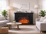 26" 1400W Electric Fireplace TV Stand with Mantel, Freestanding Console with Adjustable Flame, Timer 93239095