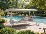 3-in-1 Hanging Patio Swing Bed with Adjustable Canopy 3-Seater Supports 600 lbs 45&deg Tilt Canopy W3979P394109