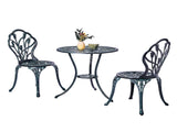 3 PCS Outdoor Set, All-Weather Cast Aluminum Tulip Table and Chairs Set of 2, Patio 50860135