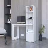 Anson Computer Desk with 4-Tier Bookcase and 1-Door Cabinet B128P148653