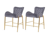 28.75inch Counter Height Bar Stools Set of 2, Bar Height Arm Chairs, Velvet Fabric Stools with N762P199823E