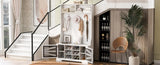 U-Can 43.3'' Entryway Bench with Coat Rack, 3-in-1 Design and Adjustable Shelves, Hall Tree with 7 N724P264668K