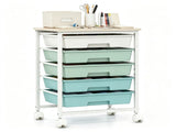 5-Drawer Rolling Storage Cart, Multifunctional Mobile Organizer Cart with Lockable Universal Wheels, 72967110