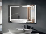 LED Bathroom Wall Cabinet, Double Door Bathroom Mirror Cabinet, white 80523625